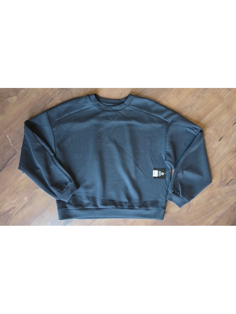 NWT Avia Seamed Scuba Crew Sweatshirt Black Soot Women's Size L (12-14), 240